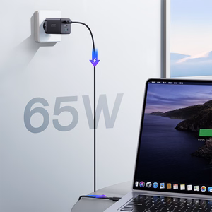 Joyroom fast GaN charger 65W USB-A, 2x USB-C black + USB-C - USB-C cable 100W 1.2m (TCG01)