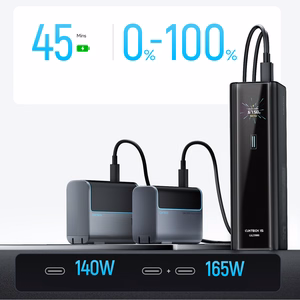 Cuktech PB200U power bank 20,000 mAh, 210 W, 2× USB-C and USB-A, with TFT display and 240 W USB-C cable – black