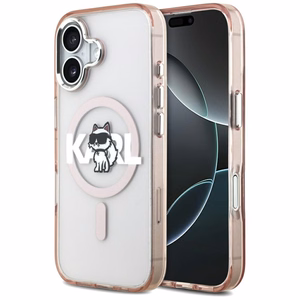 KARL LAGERFELD suojakuori iPhone 17 MagSafe-yhteensopiva (IML Choupette -luonnoslogolla) - pinkki
