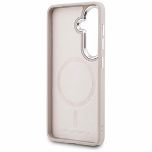 Karl Lagerfeld Embossed Ring RSG Logo MagSafe -suojakuori Samsung Galaxy S26:lle - vaaleanpunainen