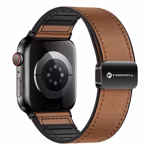 Hihna Apple Watch:lle Forcell F-Design FA21 magneettinen ekologinen nahka 38 / 40 / 41 mm ruskea