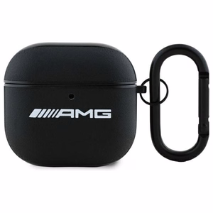 AMG Nahkainen White Logo Suojakuori AirPods 4:lle - musta / valkoinen