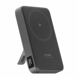 Cuktech WPB100 varavirtalähde 10 000 mAh, Qi2, 30 W, magneettikiinnityksellä ja jalustalla – musta