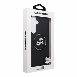 Karl Lagerfeld Silicone Karl&Choupette Heads MagSafe -suojakuori Samsung Galaxy S26 FE – musta