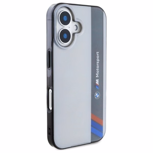 BMW Motosport IML Vertical Stripe Suojakuori iPhone 16:lle - harmaa