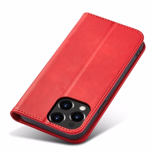 Magneetti Fancy Case tapauksessa iPhone 14 Pro flip kansi lompakko jalusta punainen