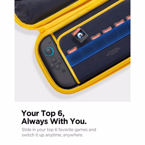 Spigen Nano Pop Pro Laukku Nintendo Switch 2:lle - Laivastonsininen ja Keltainen