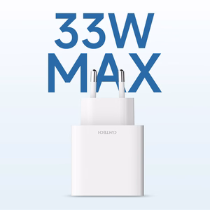 Cuktech A19 wall power adapter 30 W, USB-A and USB-C – white
