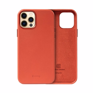 Crong Essential Cover suojakuori laitteelle iPhone 12 Pro Max, keinonahkainen, punainen