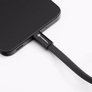Kaapeli USB-C - USB-C Forcell F-Energy QC4.0 PD 5A 100 W Cafule Flat 1,2 m CCFN23 musta