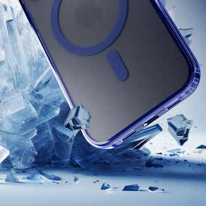 3mk Frosty MagCase Blue Suojakuori Apple iPhone 16 Pro Max:lle - läpinäkyvä