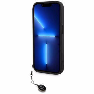 Karl Lagerfeld Saffiano Rhinestones & Charm Suojakuori iPhone 15 Pro:lle - musta