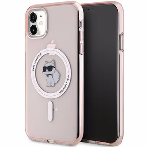Karl Lagerfeld IML Choupette MagSafe Suojakuori iPhone 11 / Xr:lle - vaaleanpunainen
