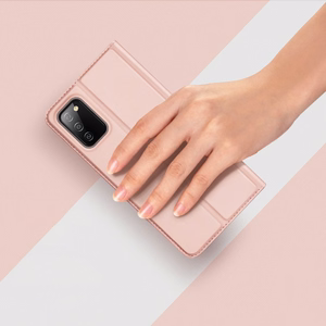 Dux Ducis Skin Pro Kirjahylly tyyppi tapauksessa Samsung Galaxy A03s vaaleanpunainen