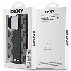DKNY Checkered Pattern Magsafe iPhone 16 Pro:lle Suojakuori - Musta