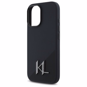 Karl Lagerfeld Silikoninen Shadow Metal Initial MagSafe Suojakuori iPhone 16:lle - musta