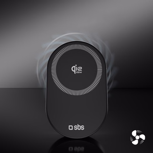 SBS Magnetic Holder with Qi2.2 25W Wireless Charger with Active Cooling - Black