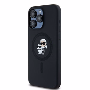 KARL LAGERFELD Suojakuori IPHONE 15 Pro Max yhteensopiva MagSafe KLHMP15XSCMKCRHK (Silicone KC Body Ring) musta