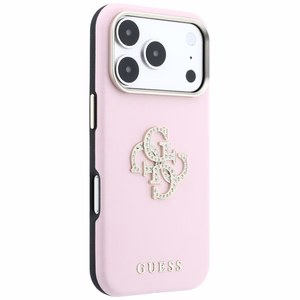 Guess Smooth & Big Strass Logo -suojakuori iPhone 18 Pro Max / 17 Pro Max – vaaleanpunainen