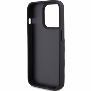 Karl Lagerfeld Saffiano Cardslots and Stand Monogram Choupette suojakuori iPhone 15 Pro:lle - musta
