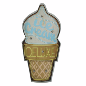RETRO metallikyltti LED Ice Cream Forever Light