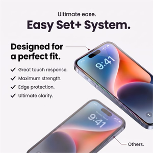 Tech-Protect Easy Set+ 2-osainen karkaistujen suojalasien sarja näytölle ja kameran linsseille mallille iPhone 18 Pro