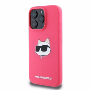 KARL LAGERFELD Silikoninen Choupette Head Print MagSafe Suojakuori KLHMP16XSCHPPLF iPhone 16 Pro Max:lle - Fuksia