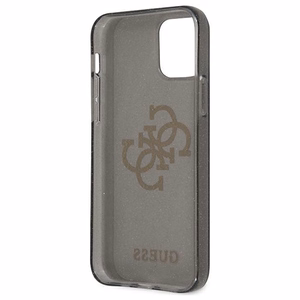 Guess GUHCP12LPCUGL4GBK iPhone 12 Pro Max 6.7" musta/musta kova kotelo Glitter 4G iso logo