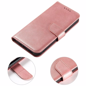Lompakko-Suojakuori jalustalla iPhone 15 Plus:lle Magnet Case - vaaleanpunainen