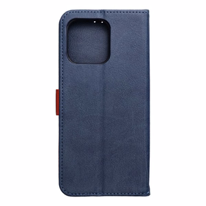 Laivastonsininen ja punainen Split Book -lompakkokotelo Motorola G57 POWER -puhelimelle