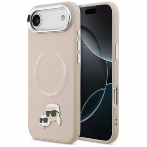Karl Lagerfeld Karl & Choupette Pins MagSafe Suojakuori iPhone Air:lle - Vaaleanpunainen