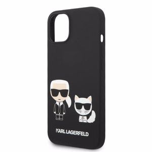 Karl Lagerfeld KLHMP14MSSKCK iPhone 14 Plus 6.7 kovakuori musta / musta Liquid Silicone Karl & Choupette Magsafe