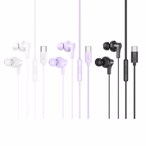 Hoco M114 langalliset nappikuulokkeet USB-C mikrofonilla - valkoinen