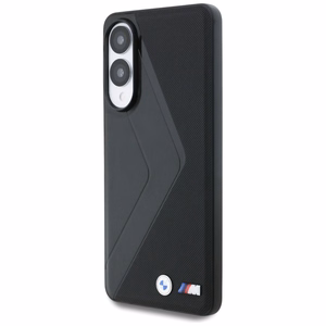 BMW Nahkainen Oversized Stripes MagSafe Suojakuori Samsung Galaxy S25 Edge:lle - Musta