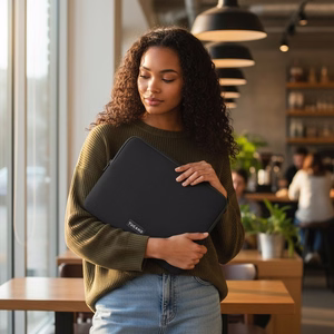 Tucano Colore2 neoprene laptop sleeve for MacBook Air 13-inch (M5/M4/M3/M2/M1, 2026–2018), MacBook Pro 13-inch and 12-inch laptops, black