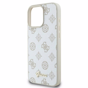 Guess Peony Script Logo MagSafe Suojakuori iPhone 16 Pro:lle - valkoinen