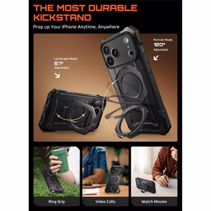 Supcase UB Grip Mag MagSafe Suojakuori iPhone 17 Pro Max:lle - Musta