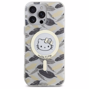 Hello Kitty IML Golden Leaves MagSafe Suojakuori iPhone 16 Pro Max:lle - valkoinen
