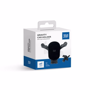 Gravity car holder BLUE STAR Black Mirror windshield mount black