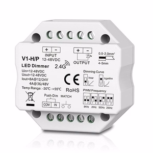 V1-H/P-ohjain, 12-48V, 1x 8A, Push-Dimm