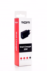 SEEK TOTI 20W Type-C + USB-A verkko pikalaturi, musta