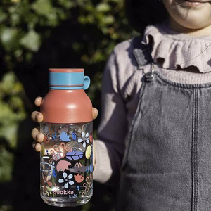 Quokka Ice Kids with Strap Ecozen -juomapullo, 430 ml, Flowers
