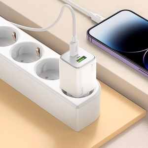 Puhelinlaturi Hoco USB A + USB C QC3.0 PD 3A 20W N41 valkoinen