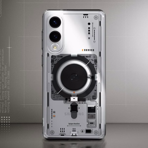 Spigen Ultra Hybrid Mag Suojakuori MagSafella Samsung Galaxy S25 Edge:lle painatuksella - läpinäkyvä