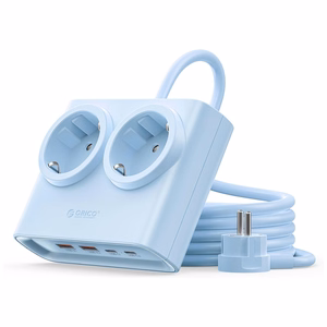 Orico PDC25 25W 6in1 jatkojohto 2x AC + 2x USB-A + 2x USB-C - sininen
