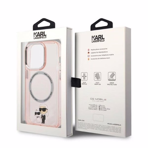 Karl Lagerfeld KLHMP14XHNKCIP iPhone 14 Pro Max 6.7" kovakuori vaaleanpunainen Iconic Karl & Chupette MagSafe