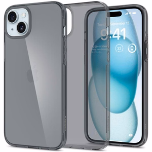 Spigen Crystal Flex Suojakuori iPhone 15 Plus:lle - harmaa/läpinäkyvä