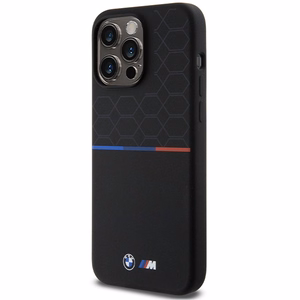 BMW M Silikoninen Pattern MagSafe Suojakuori iPhone 15 Pro Maxille - musta