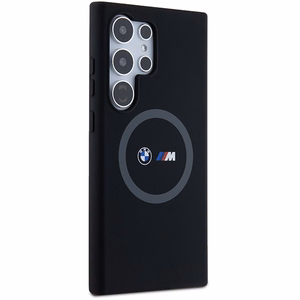 BMW M Silikoninen Printed Ring MagSafe Suojakuori Samsung Galaxy S24 Ultralle - musta
