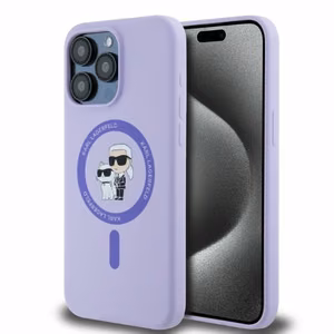 KARL LAGERFELD Silikoninen KC Body Ring MagSafe Suojakuori KLHMP15XSCMKCRHU iPhone 15 Pro Max:lle - Violetti